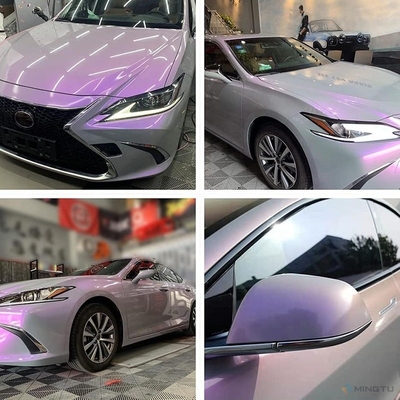 Trasformazione del veicolo fai-da-te Mingtu Grigio a incantevole viola lucida Cameleon Vinyl Wrap