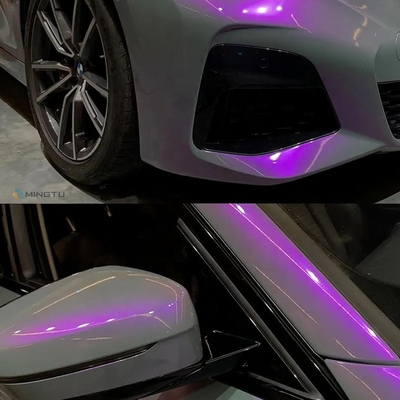 Trasformazione del veicolo fai-da-te Mingtu Grigio a incantevole viola lucida Cameleon Vinyl Wrap