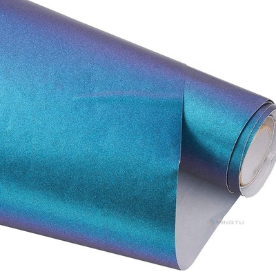 Vinile per autoveicoli con rilascio d'aria estensibile in metallo lucido Cameleon viola blu