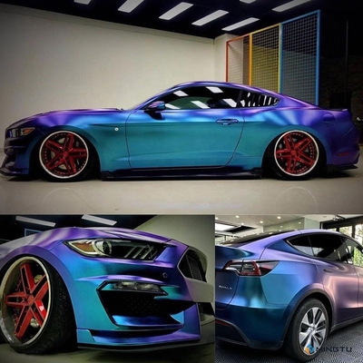 Matte Gray Black Double Casting Car Wrapping Film Vinyl Wrap per la posizione del corpo dell'auto