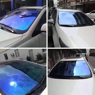 Pellicola di vetro per auto a colori personalizzati Nano vetro anteriore in ceramica Tinta Rossa VLT 83% Isolamento termico